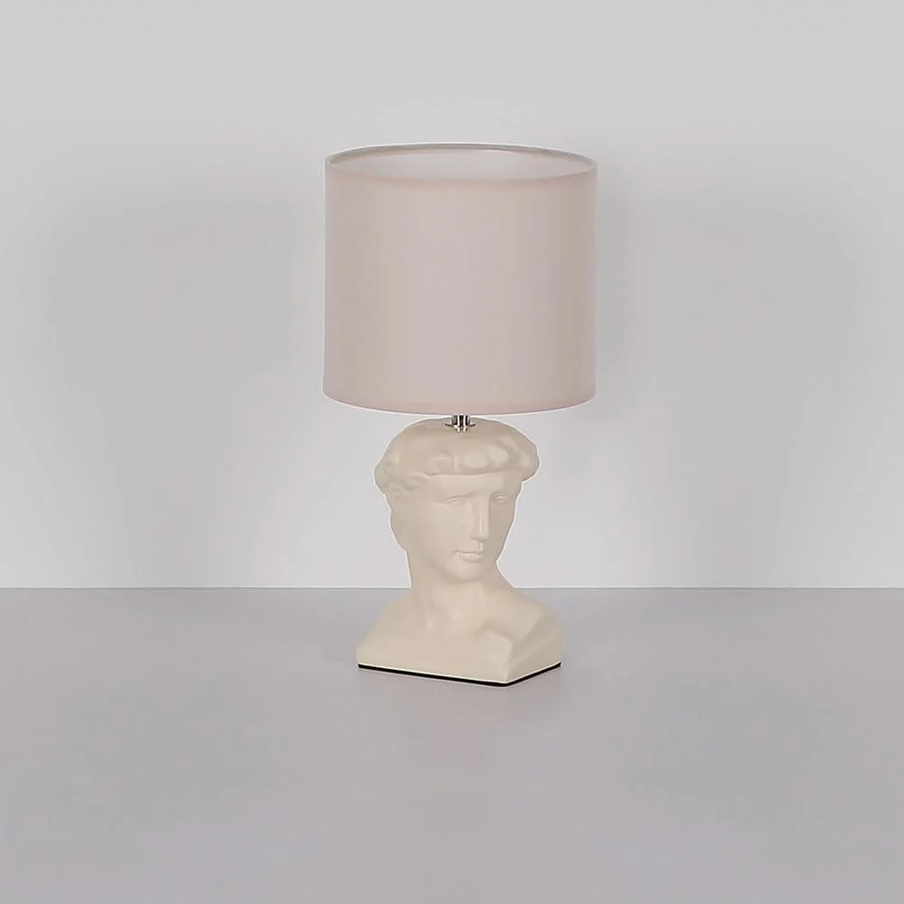 Настольная лампа GLOBO LIGHTING Caesar Статуя Керамика Текстиль E14 17.5 x 33 см Белый, фото №6