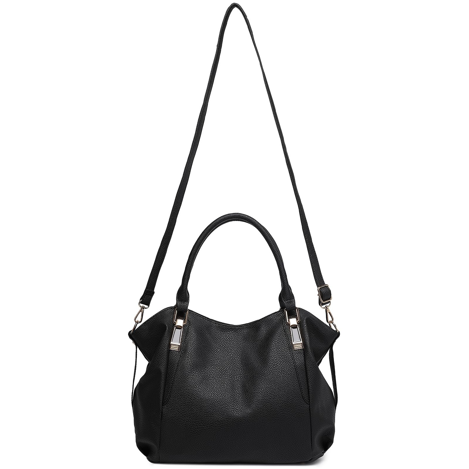 Сумка женская с ручками Miss Lulu большая Shopper Tote Bag из мягкой искусственной кожи среднего размера, фото №2