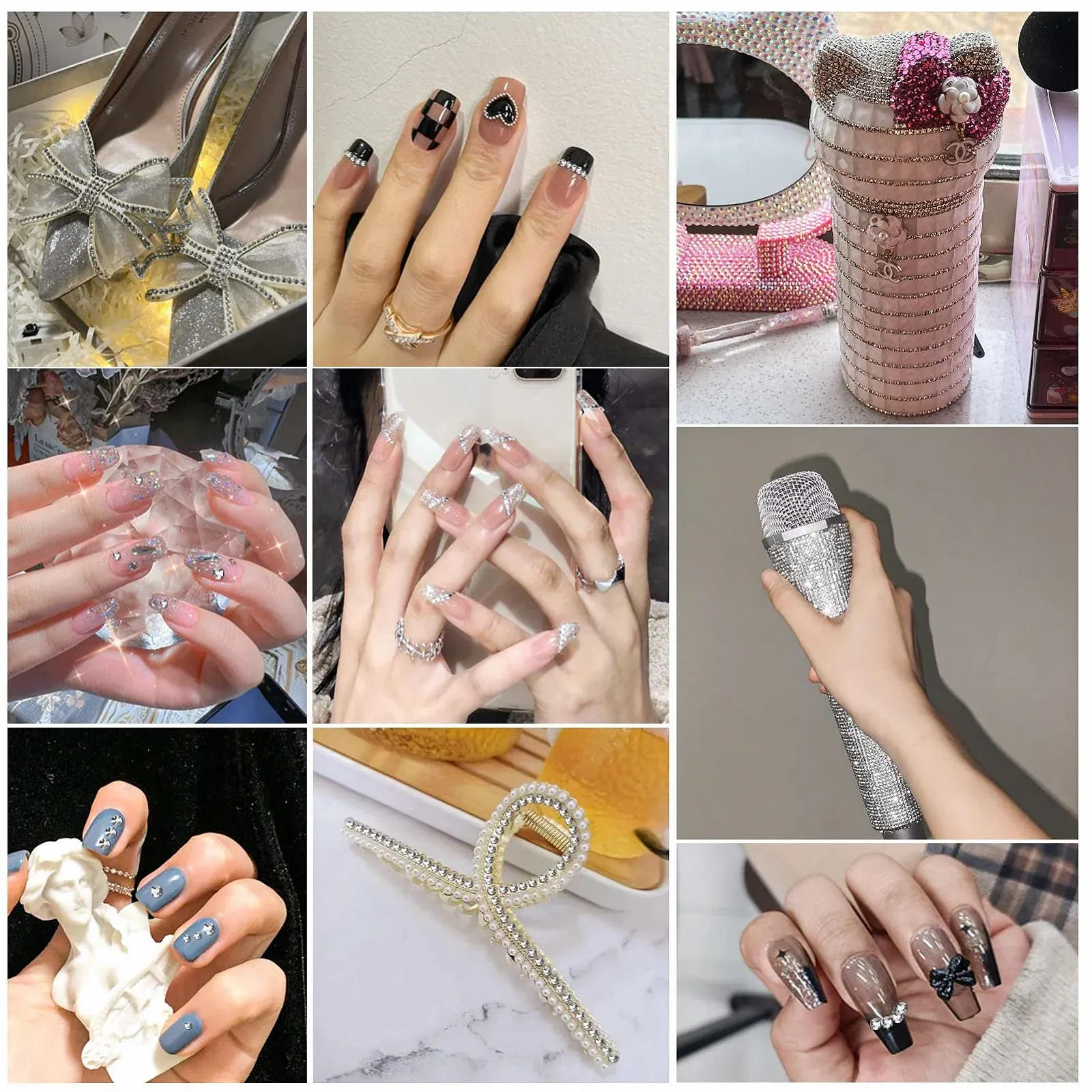 Стразы для ногтей Фиолетовый Бархат SS4-SS30 Серебряная Гема, 2500 шт, фото №6