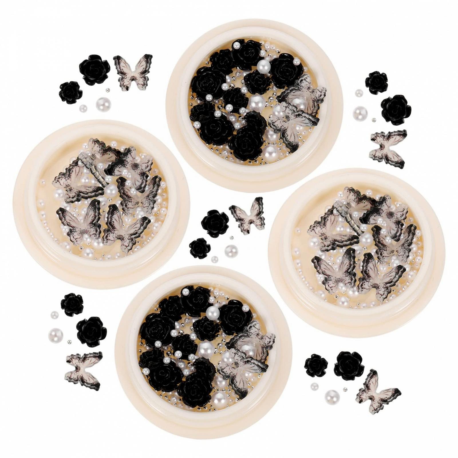 Украшения для ногтей Цветы Стразы и Жемчуг для дизайна ногтей, фото №4