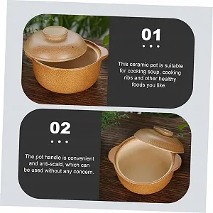 Кастрюля для тушения GALPADA многофункциональная керамическая антипригарная термостойкая synthetic.ua - Фото 1