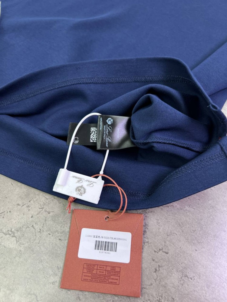 Футболка Loro Piana classic dark синя f664, фото №5