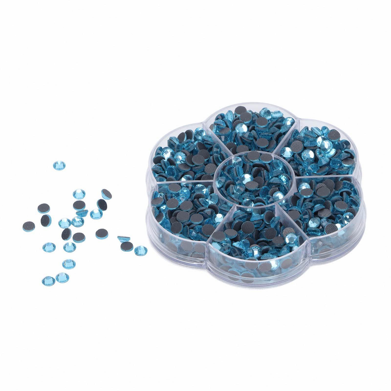 Стрази Скло 1000 шт Морський Блакитний для нігтів DIY декоративні, фото №1