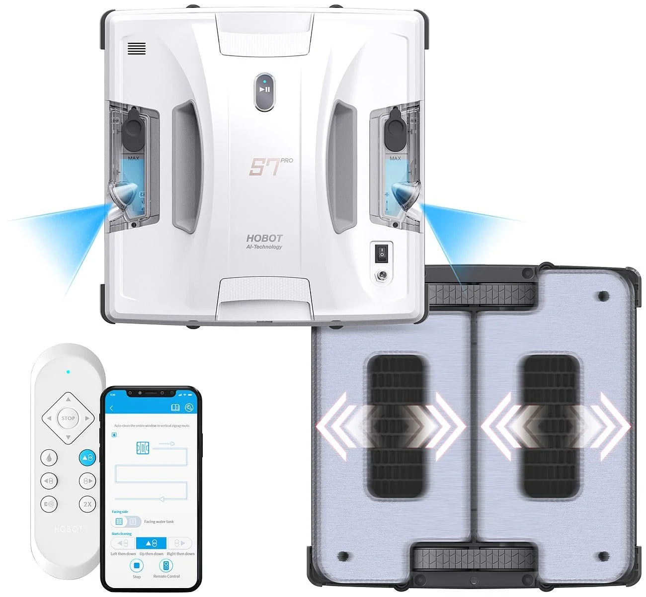 Робот для миття вікон Sichler Exclusive HOBOT S7 Pro Professional, подвійний розпилювач та склоочисник, App, фото №7 Робот для миття вікон Sichler Exclusive HOBOT S7 Pro Professional, подвійний розпилювач та склоочисник, App, фото №7