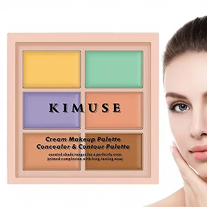 Палетка для корекції кольору Lencyotool, палітра кремових коректорів для макіяжу 6 кольорів для зрілої шкіри - Фото 1