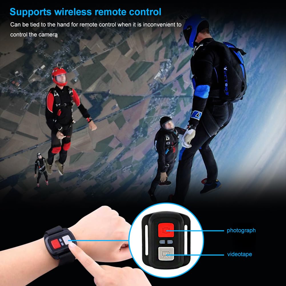 Екшн-камера LYEAA 5K 4K 60FPS Action Антишокова WiFi Два екрани 170° Ширококутний 30 м Водонепроникний Пульт дистанційного керування, фото №3