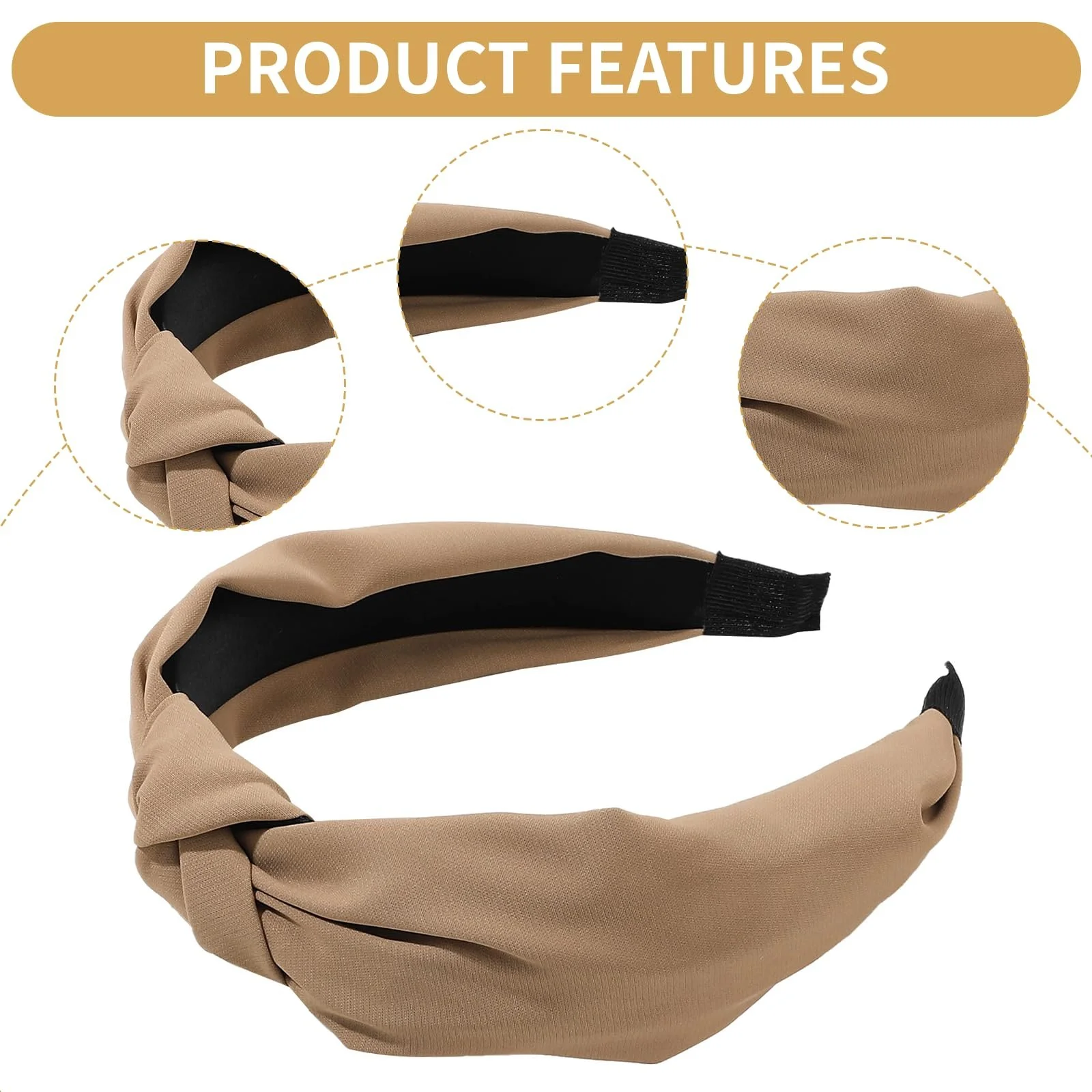 Набір обручів на голову жіночих широких,нековзні, фото №4