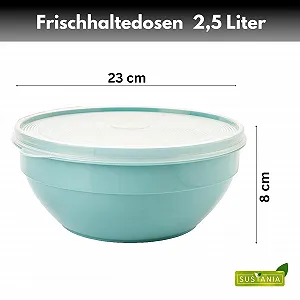 Миска з кришкою SUSTANIA 2.5 л Набір 3 шт. Пластик (PP) без BPA synthetic.ua - Фото 1