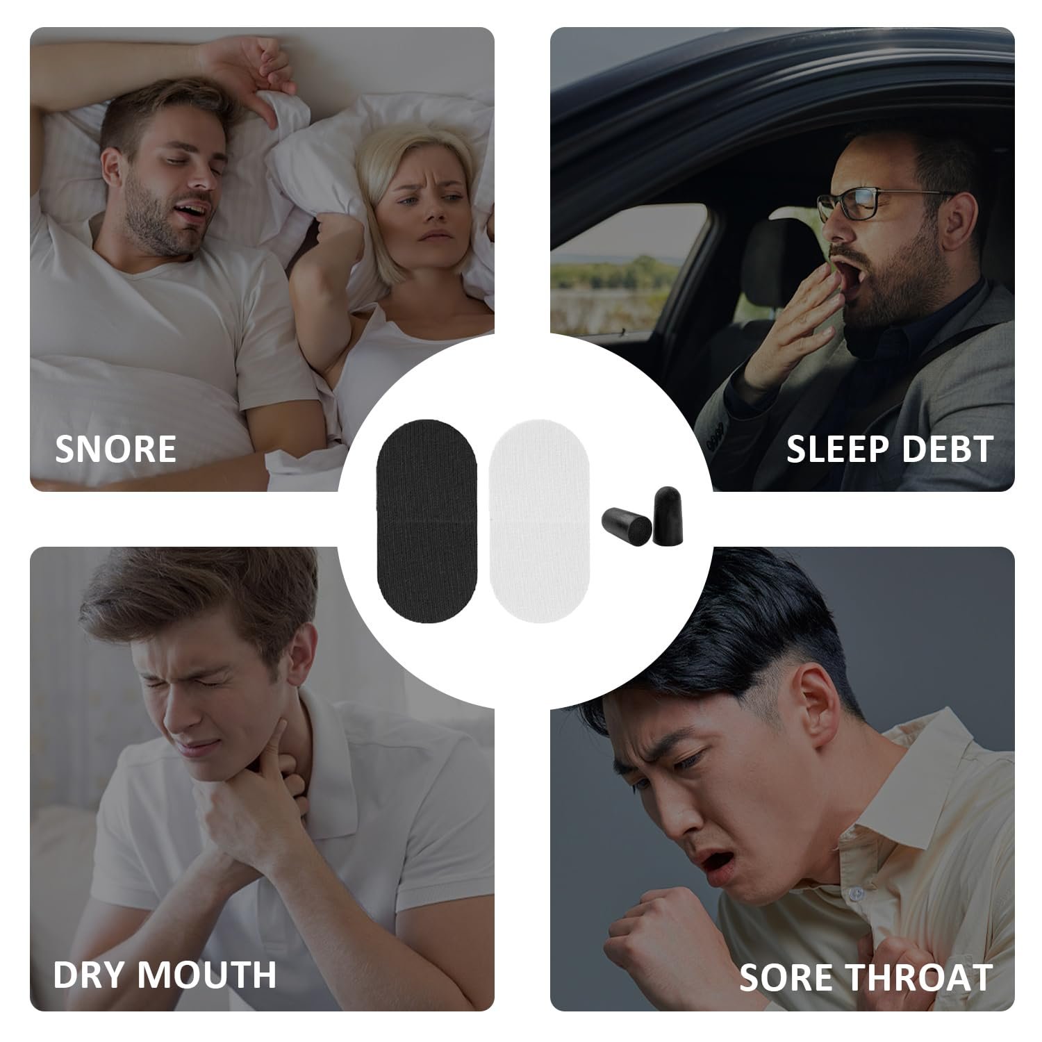 Смужка для сну 40 шт. з парою губчастих затичок для вух, фото №6