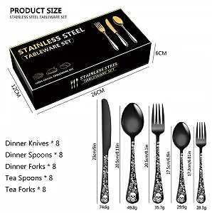 Набір столових приборів XIAOYU Halloween Skeleton, 40 предметів, чорний synthetic.ua - Фото 1