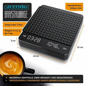 Кухонні ваги Arendo 308095 Digital Barista Scales Precision 3kg 0.1g LED g, oz, ml ціна на synthetic.ua - Фото 1 Кухонні ваги Arendo 308095 Digital Barista Scales Precision 3kg 0.1g LED g, oz, ml synthetic.ua - Фото 1