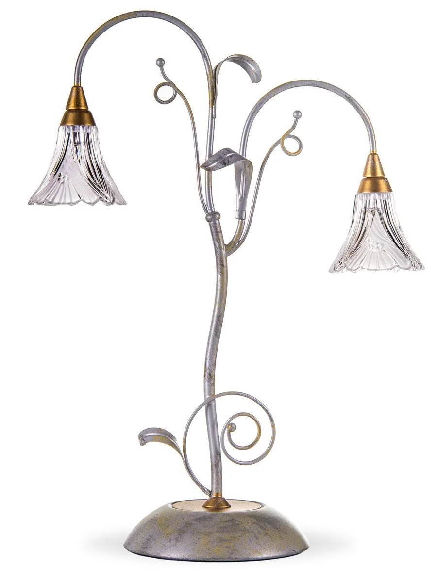Настільна лампа Florentine 413417 Floral Real Lead Crystal Античне срібло, фото №1