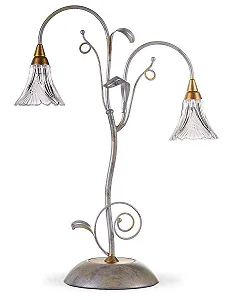 Настільна лампа Florentine 413417 Floral Real Lead Crystal Античне срібло - Фото 1