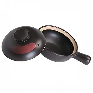 Горшок для тушения VILLCASE керамический с ручкой термостойкий для газовой плиты - Фото 1