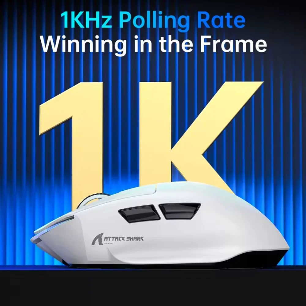 Миша Attack Shark V6 PAW3311 25000DPI 1000Гц White, фото №4