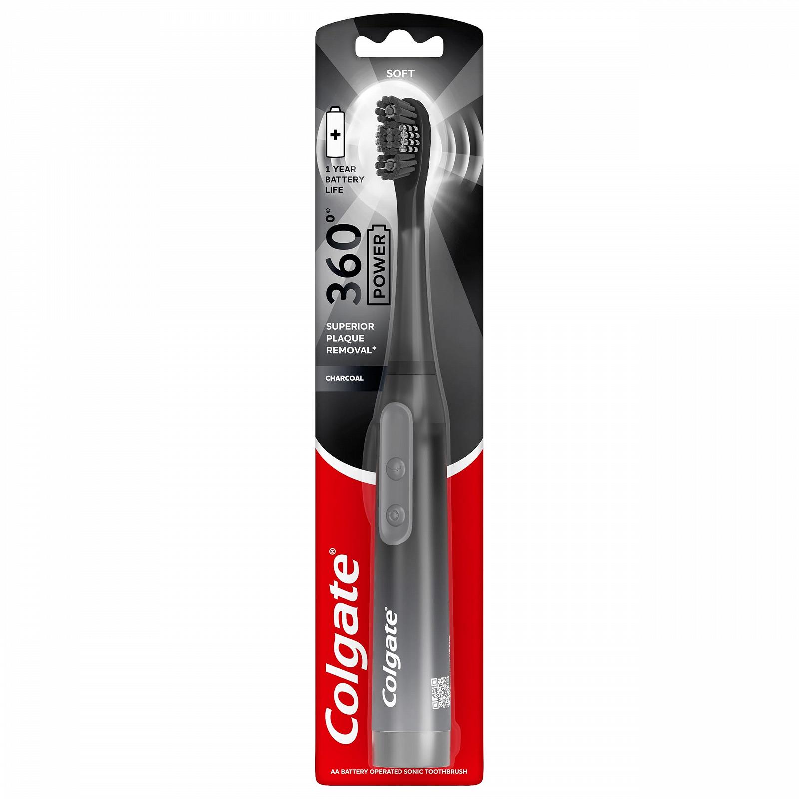 Акумуляторна звукова зубна щітка Colgate 360 Charcoal, фото №1