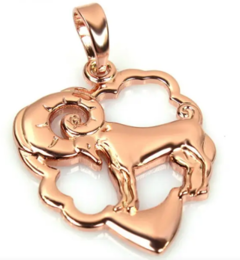Позолочена жіноча підвіска: Овен - знак зодіаку, фото №1