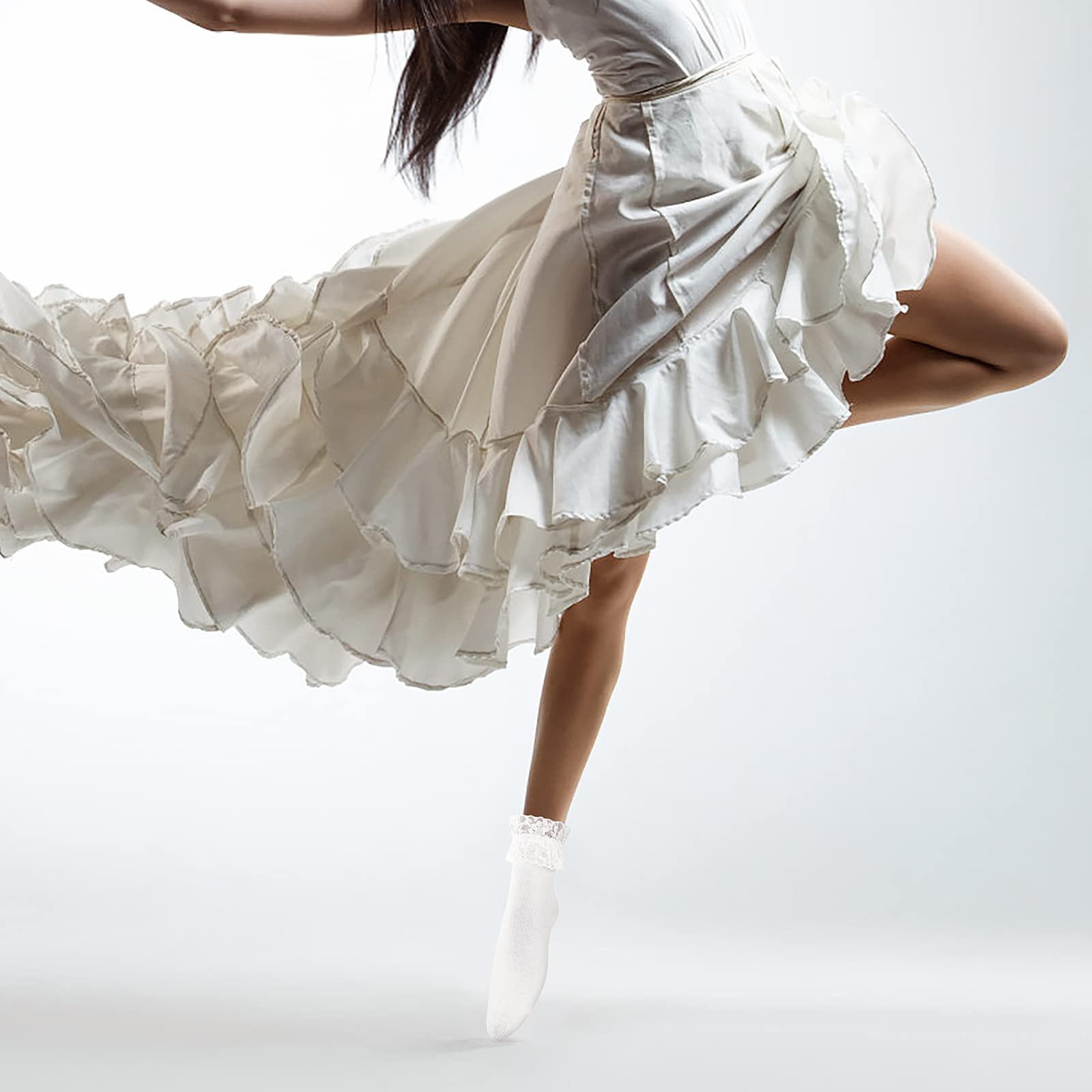 Шкарпетки Sibba Ruffle Liners Lace 1 пара Kawaii Ruffle Crew, фото №7