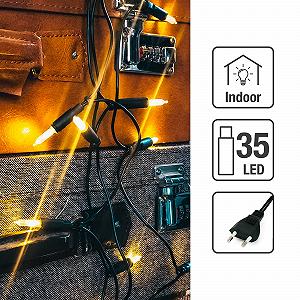 Гирлянда hellum 35 LED Теплый белый, для помещений, длина 5,10 м, кабель 2 x 1,5 м synthetic.ua - Фото 1