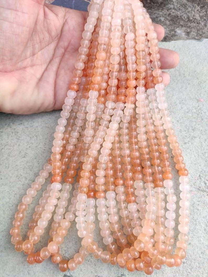 Бусины Круглые Персик Авантюрин гладкие 8-8.5 мм, нить длиной 8 дюймов камень для ожерелья и браслета, фото №4