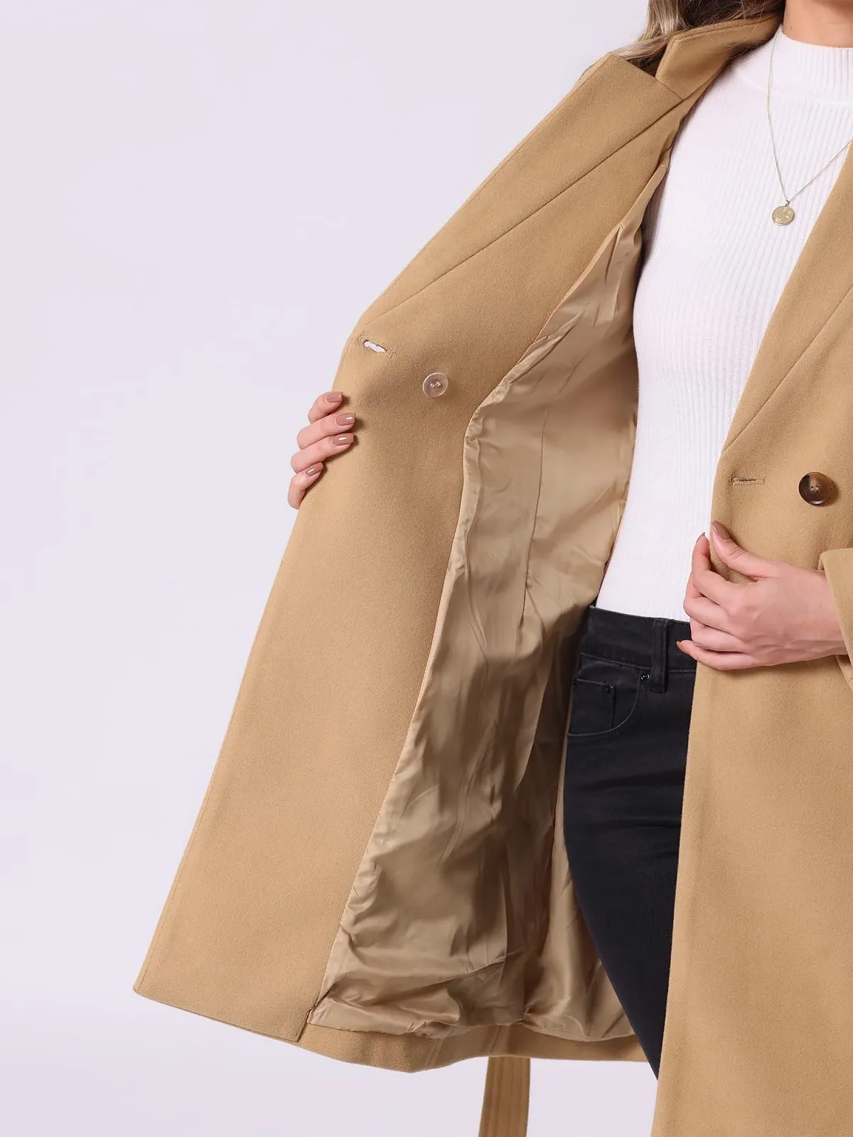 Пальто Allegra K Элегантное Стойка воротник Винтаж Ремень Длинное Зимнее, фото №5 Пальто Allegra K Элегантное Стойка воротник Винтаж Ремень Длинное Зимнее, фото №5