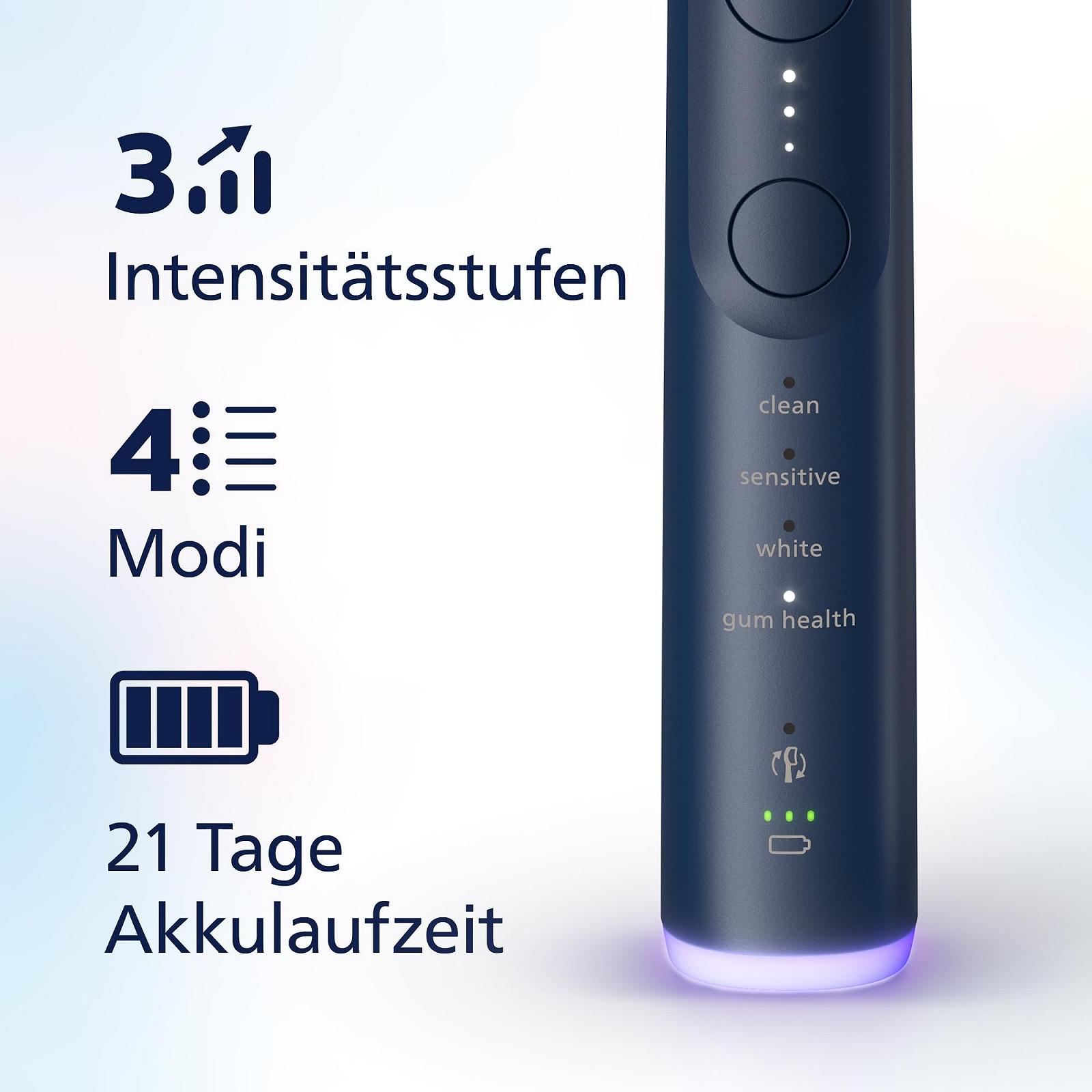 Электрическая зубная щетка Philips Sonicare 7100 Белая и темно-синяя, 2 шт. в упаковке, фото №4