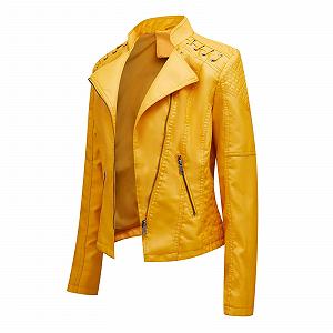 Кожаная куртка Generisch женская с капюшоном, черная 48 synthetic.ua - Фото 1