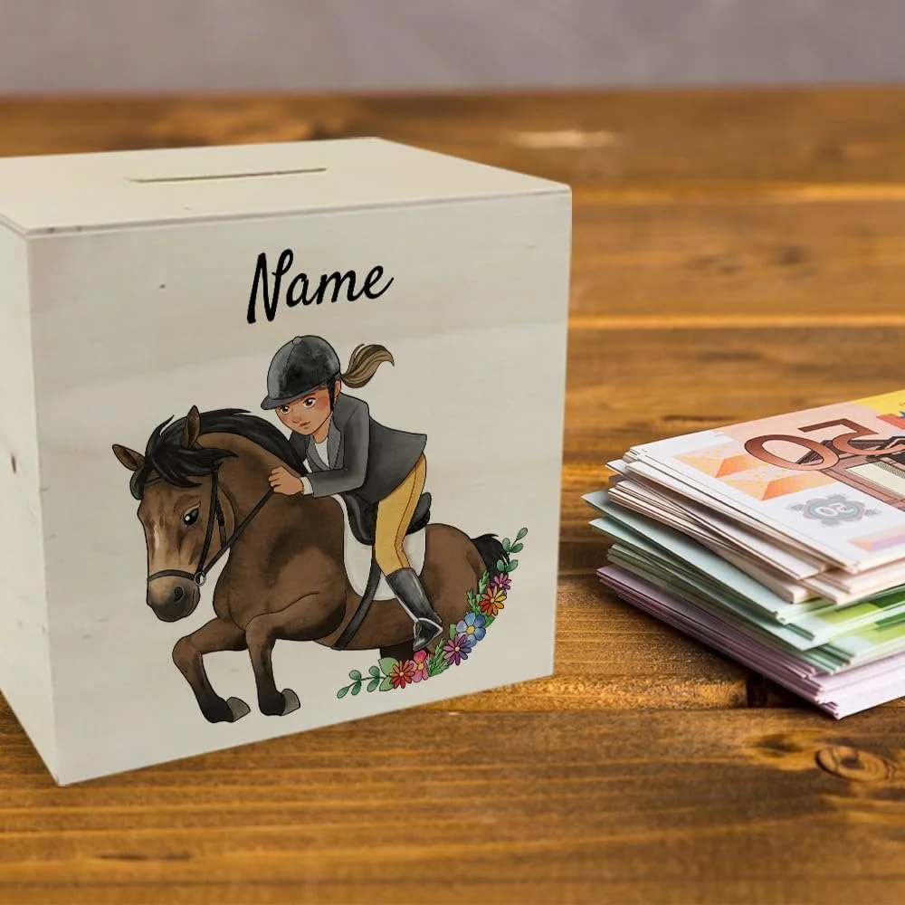 Скарбничка персоналізована для дівчинки з вершником Породи коней, фото №5