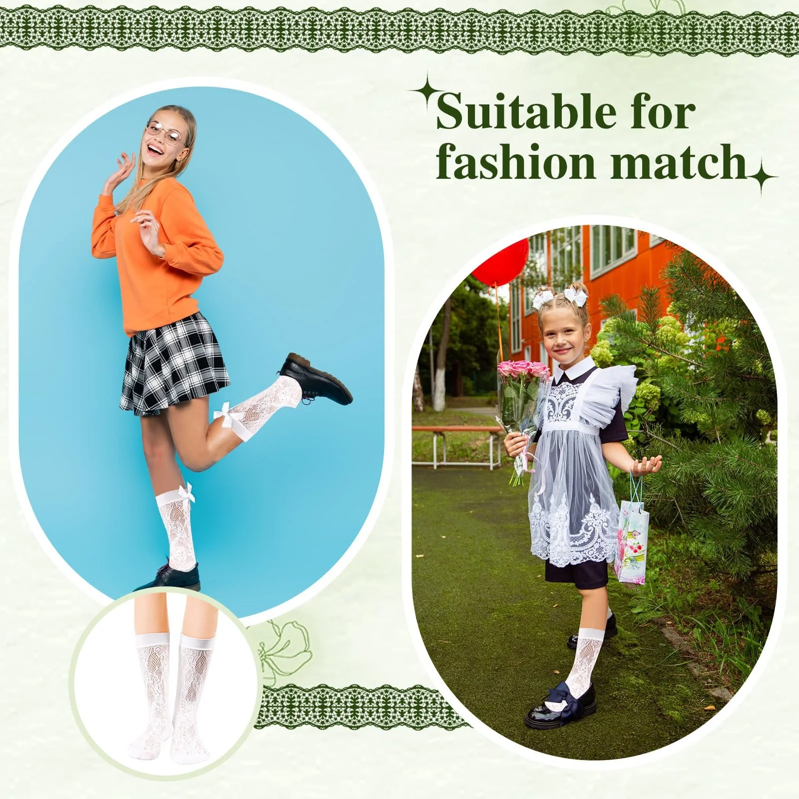 Жіночі шкарпетки до коліна SATINIOR для карнавалу, фото №4 Жіночі шкарпетки до коліна SATINIOR для карнавалу, фото №4