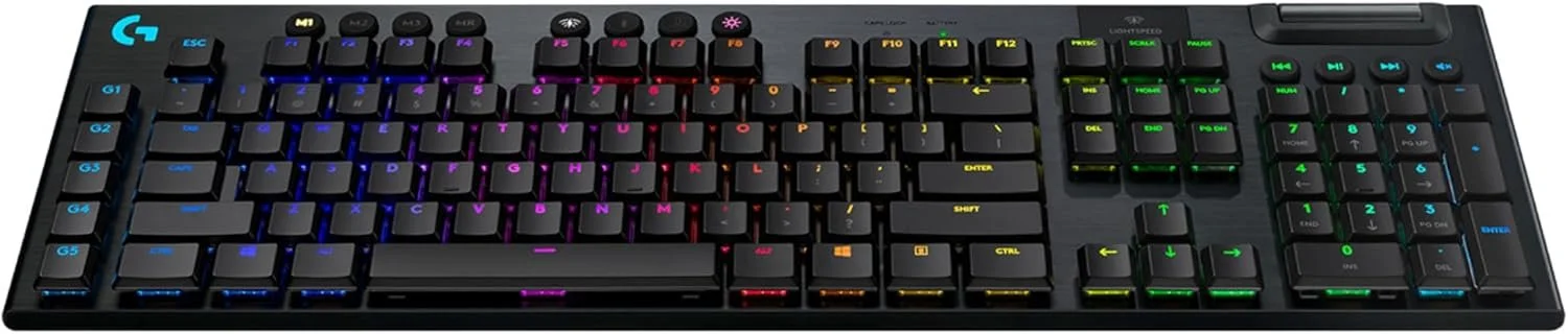 Ігрова бездротова клавіатура Logitech G915 Lightspeed / Механічна / USB / Bluetooth / Радіоканал / GL Tactile / RGB підсвітка / UKR / Carbon, фото №2 Ігрова бездротова клавіатура Logitech G915 Lightspeed / Механічна / USB / Bluetooth / Радіоканал / GL Tactile / RGB підсвітка / UKR / Carbon, фото №2