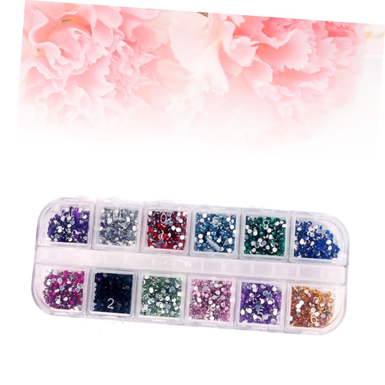 Блестки для ногтей 1 коробка 12 шт. Акриловые наборы для ногтей Блестящий хрусталь AB Цветные блестки Набор для маникюра Стеклянные бусины, фото №6