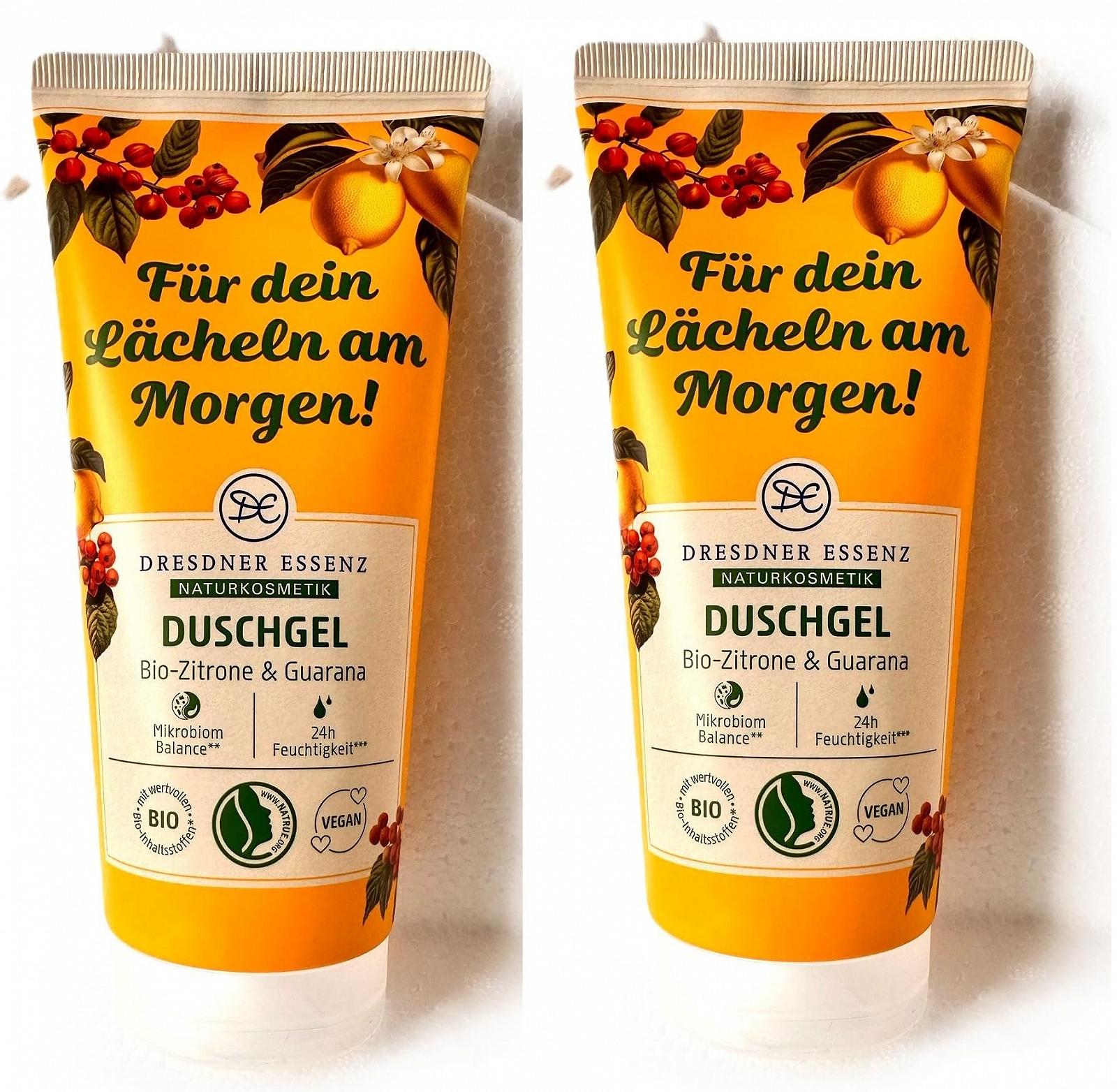 Гель для душа Dresdner Essenz Organic Lemon & Guarana 200 мл 2 шт., фото №1