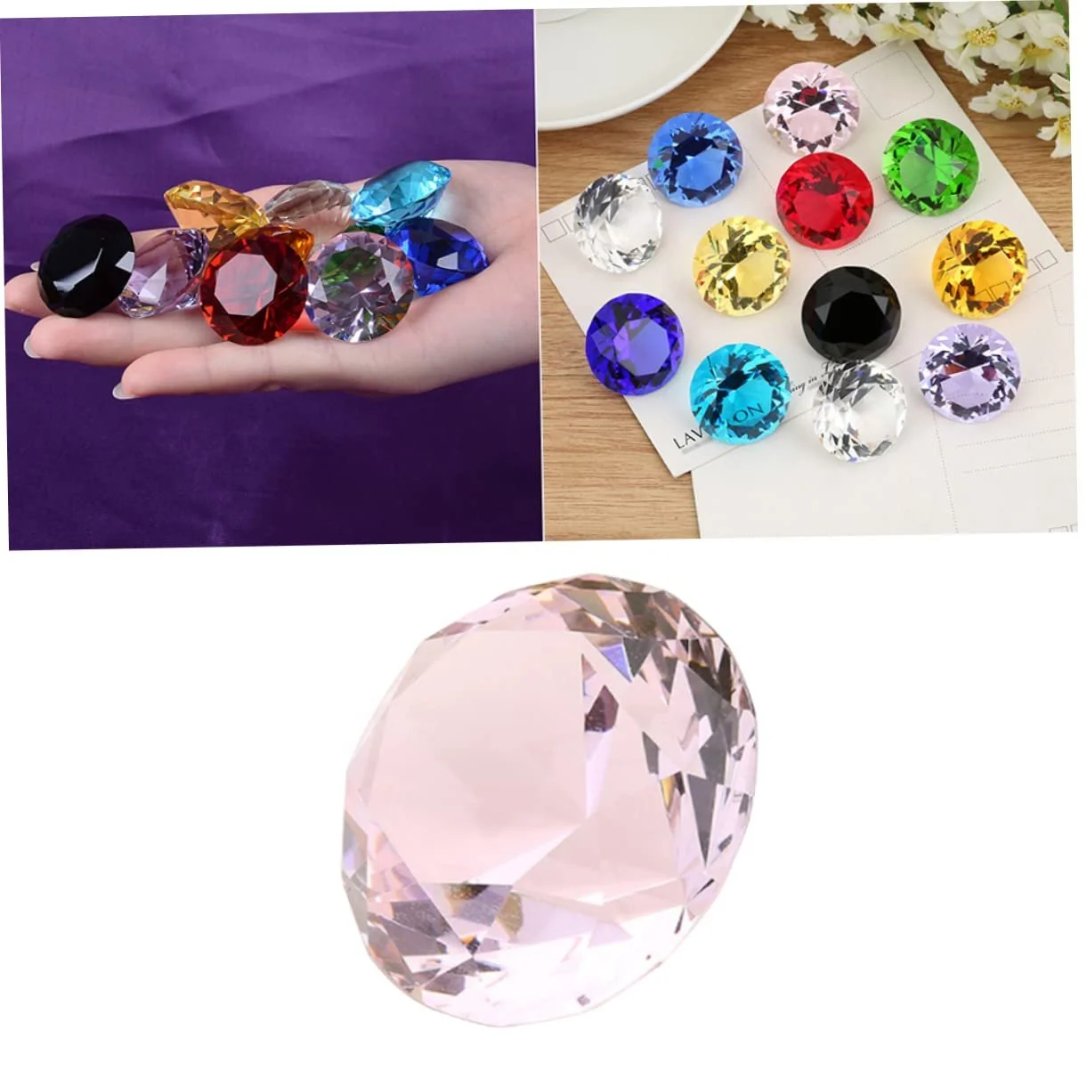 Кришталеві діаманти POPETPOP Рожеві декоративні для весіль, вечірок та домашнього декору, фото №3