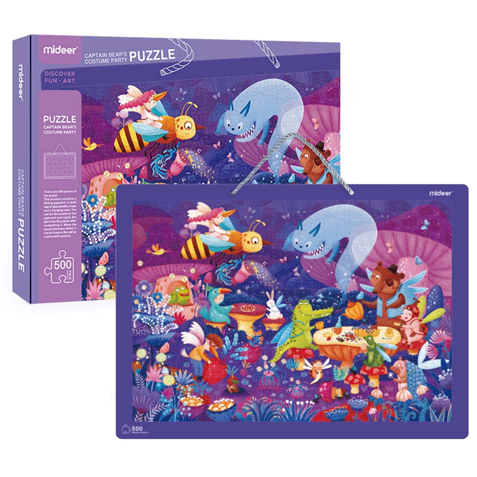 Пазл boppi Mideer Captain Bear's Birthday Party 500 деталей 52 см с рамкой и шнуром для подвешивания, фото №2