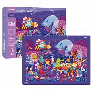 Пазл boppi Mideer Captain Bear's Birthday Party 500 деталей 52 см с рамкой и шнуром для подвешивания synthetic.ua - Фото 1