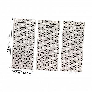 Набор алмазных точильных камней 3 шт. с противоскользящим основанием для кухонных ножей synthetic.ua - Фото 1