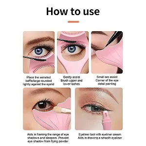 Набір з 3 трафаретів для підводки Melearch Силіконова косметична форма для початківців та професіоналів Рожева synthetic.ua - Фото 1