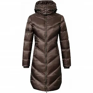 Женское стеганое пальто Covalliero зимнее с капюшоном synthetic.ua - Фото 1