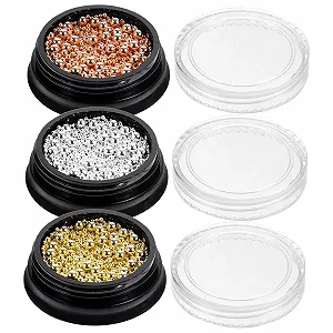 Украшения для ногтей Стальные шарики FOMIYES Розовое золото, 3 коробки - Фото 1