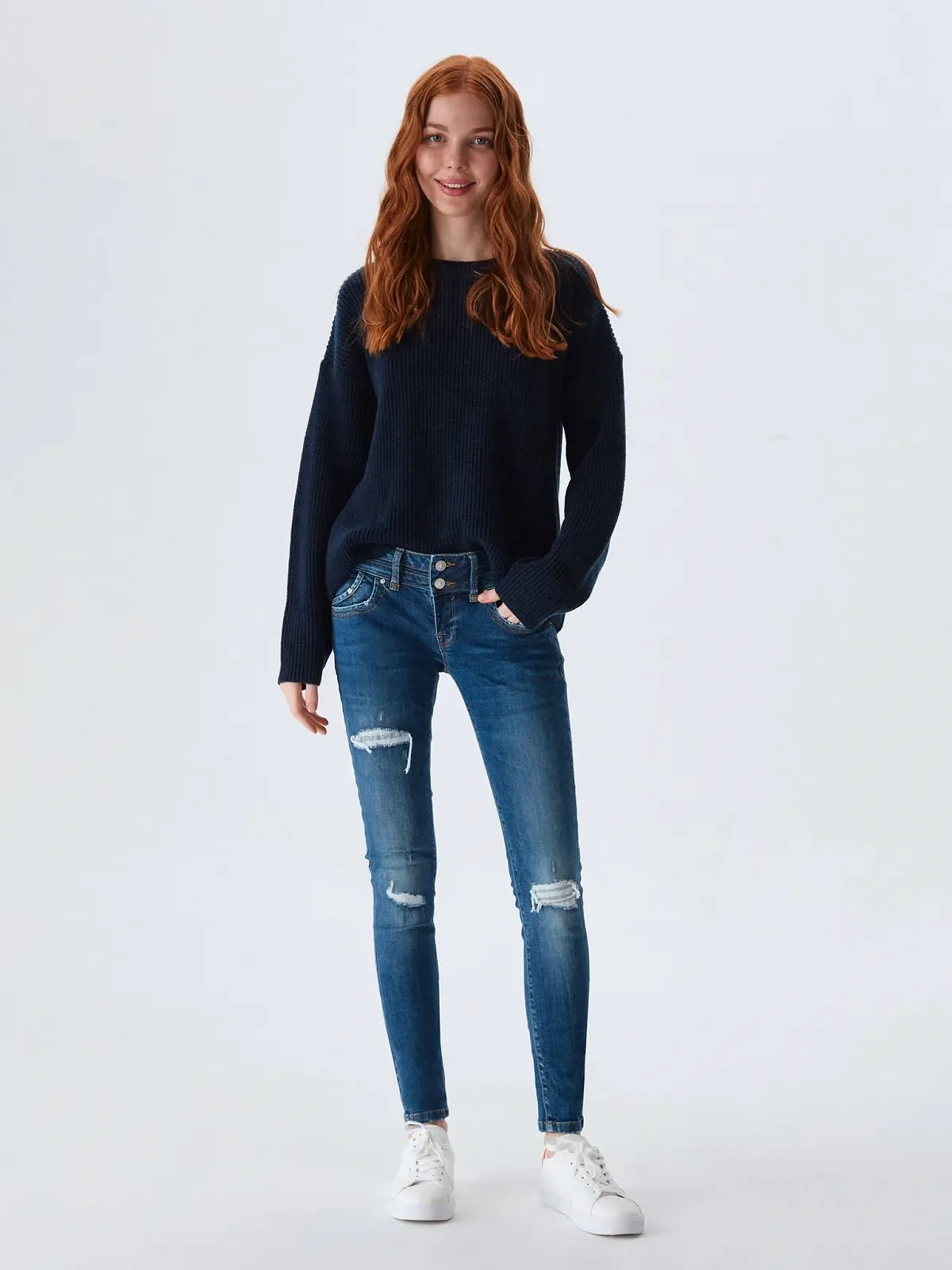 Джинси LTB Skinny Julita X Low Waist ґудзик & блискавка MITENA WASH середній блакитний - розмір 30W / 32L, фото №3