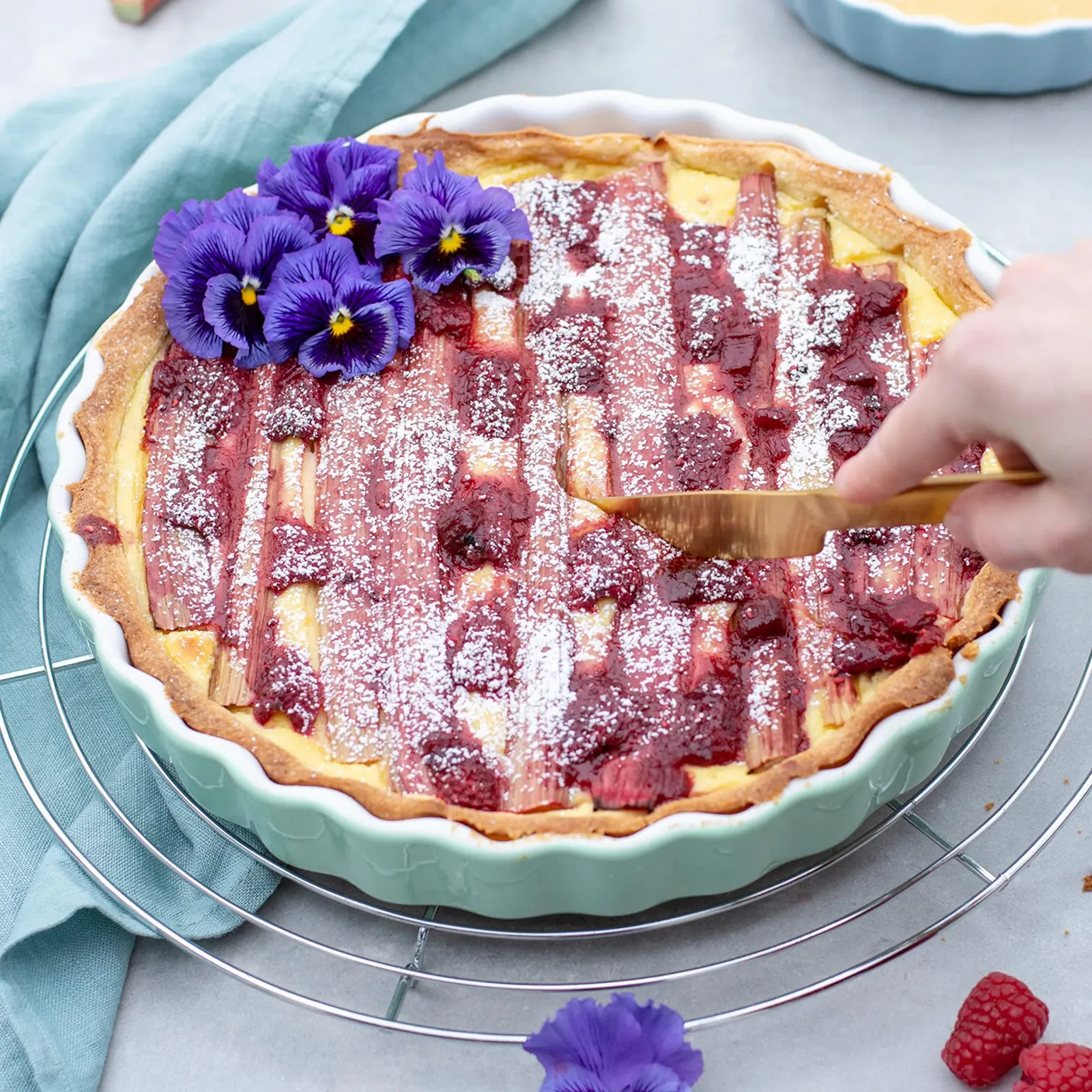 Форма для тарта керамическая Mäser Kitchen Time 27 см зеленая, фото №2