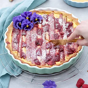 Форма для тарта керамическая Mäser Kitchen Time 27 см зеленая synthetic.ua - Фото 1