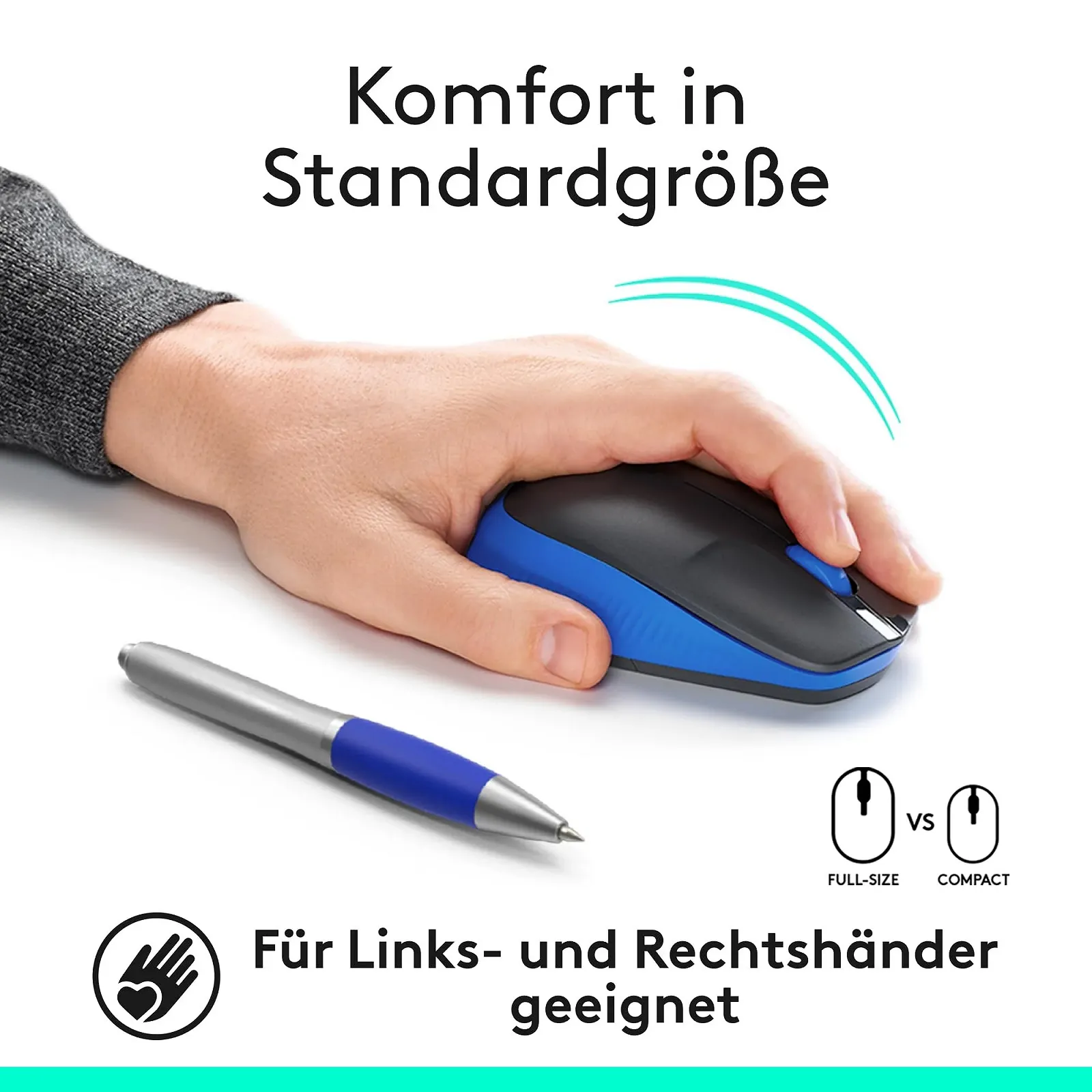 Мышь беспроводная Logitech M190 Синяя, фото №2 Мышь беспроводная Logitech M190 Синяя, фото №2