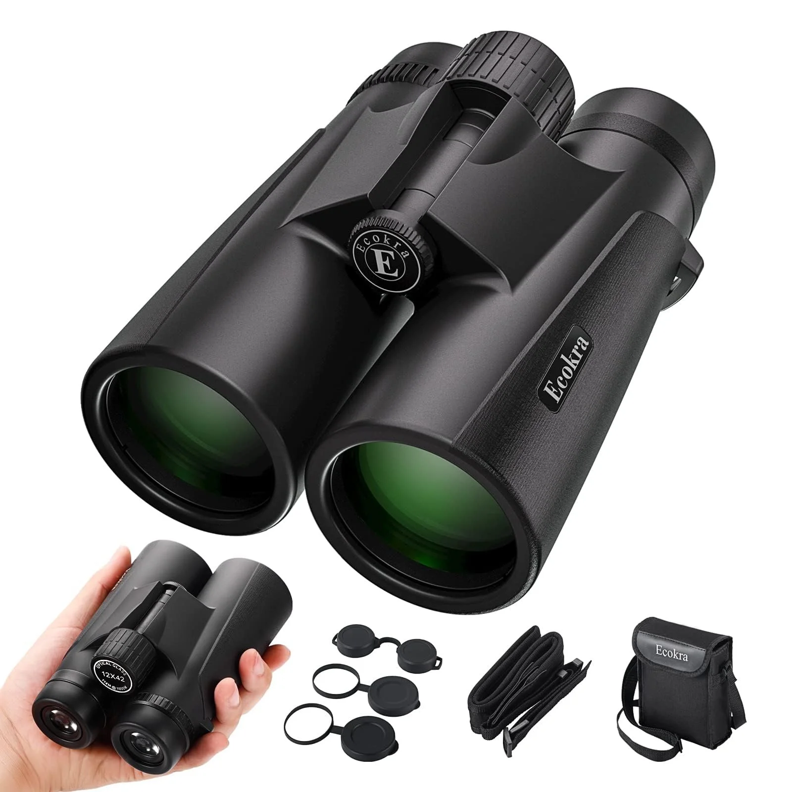 Бінокль Ecokra 12x42 HD High Performance BAK4 FMC Night Vision, фото №1