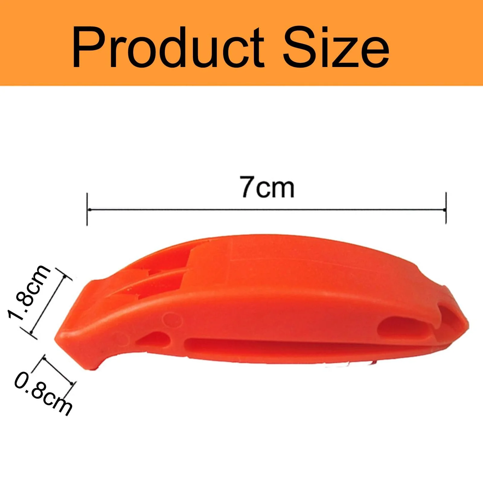 Свисток HREDZEO аварийный сигнальный 4 шт. с шнурком оранжевый, фото №2