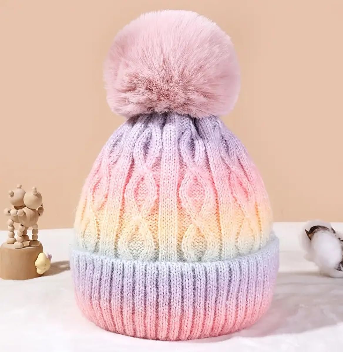 Шапка дитяча в'язана OnlyBee райдужна, фото №2