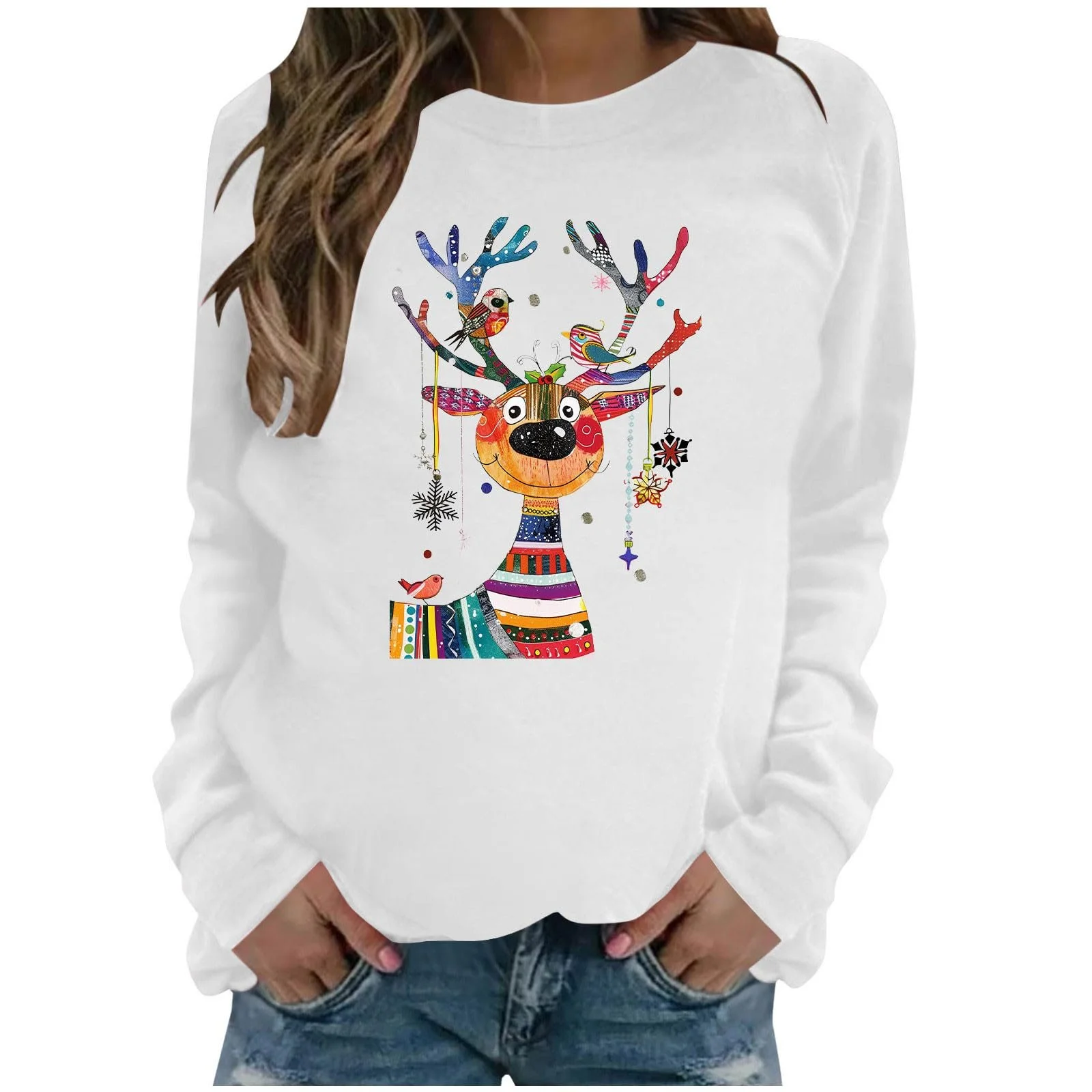 Жіночий Різдвяний Світшот З Різдвяним Малюнком, фото №1 Жіночий Різдвяний Світшот З Різдвяним Малюнком, фото №1