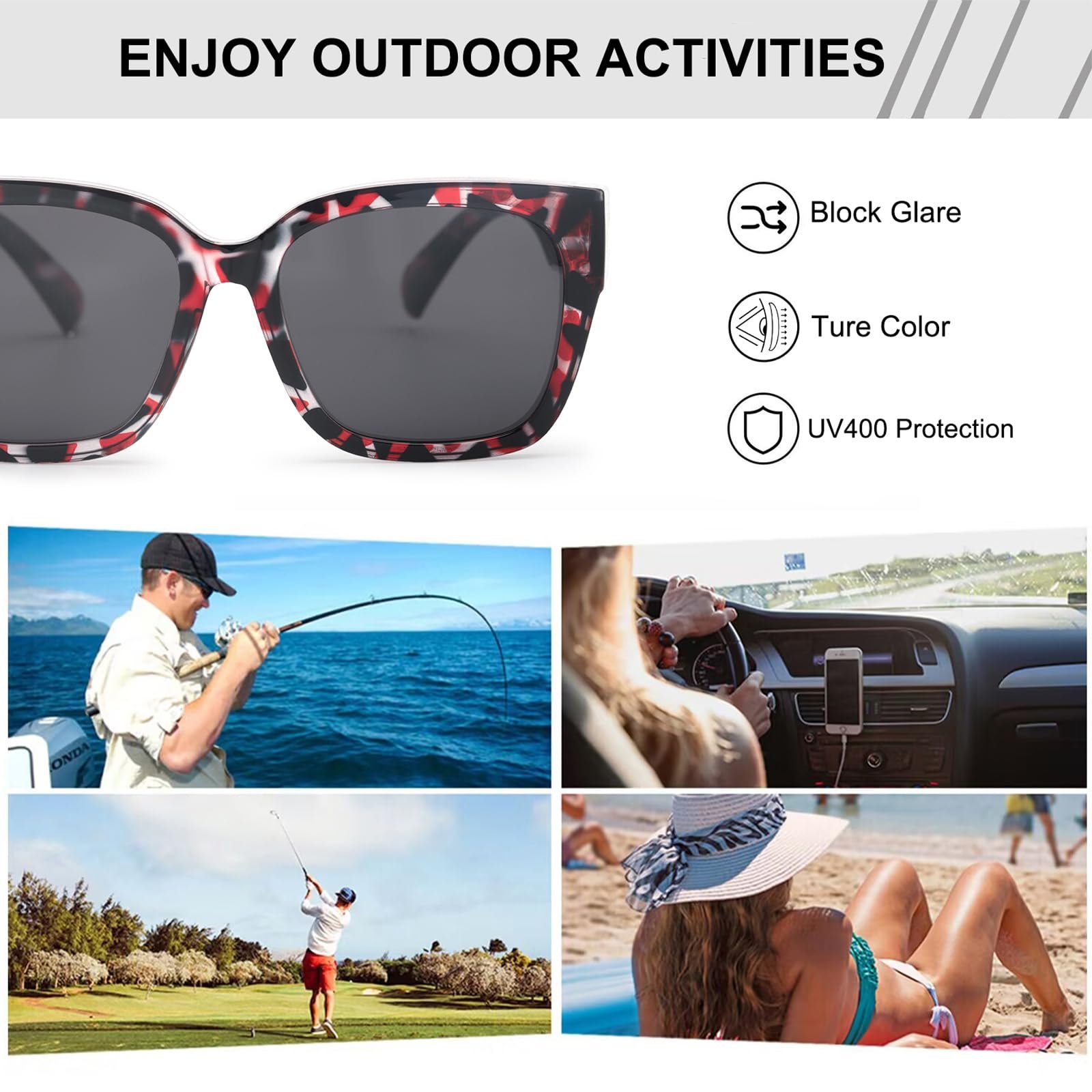 Поляризовані сонцезахисні окуляри Myiaur для жінок, для носіння поверх окулярів, захист від УФ-променів, фото №5 Поляризовані сонцезахисні окуляри Myiaur для жінок, для носіння поверх окулярів, захист від УФ-променів, фото №5