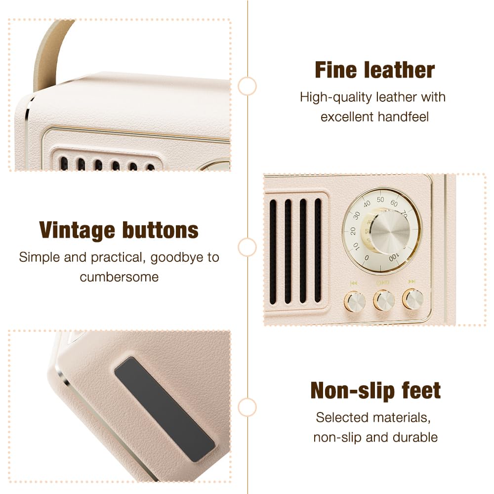 Колонка Mineup Nostalgia Radio Small Mini Bluetooth Cream, фото №3