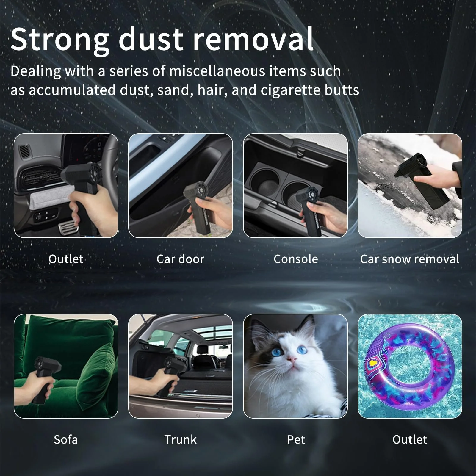 Електрична повітродувка 130,000 RPM 3 швидкості з щіткою для чищення USB Quick Charge, фото №7